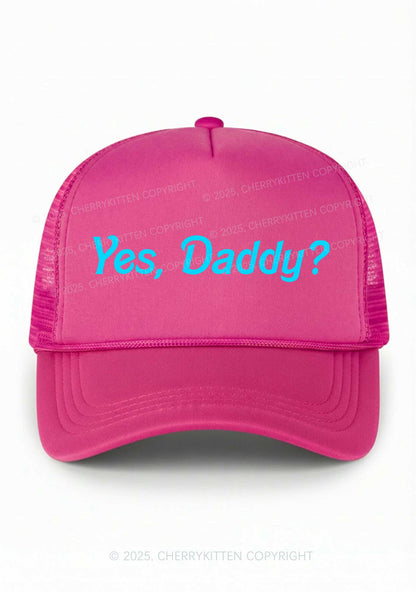 Yes Daddy Valentine's Day Y2K Trucker Hat Cherrykitten