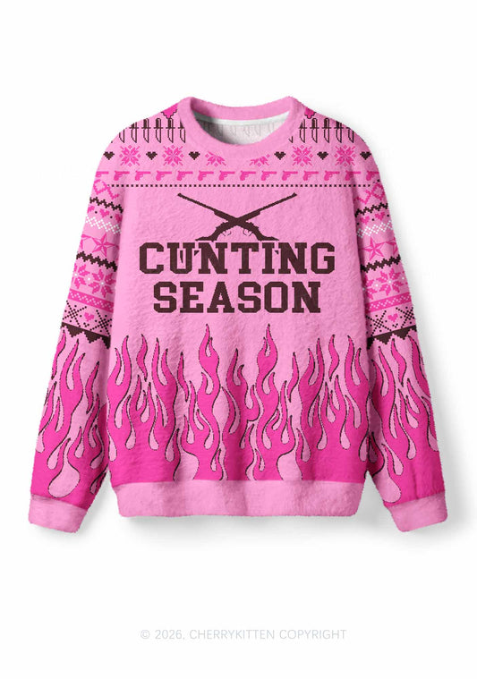 Cunting Season Y2K Christmas Knit Sweatshirt Cherrykitten