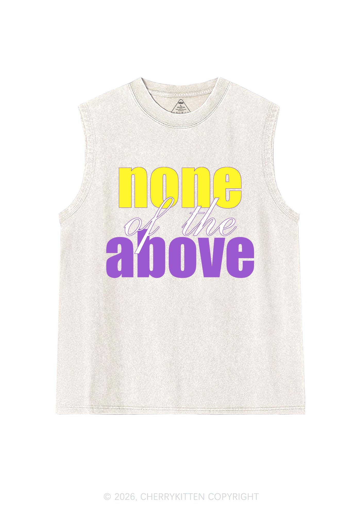 None Of The Above Pride Y2K Washed Muscle Tank Cherrykitten