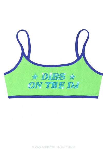 Rhinestone Dibs On The Dj Y2K Super Crop Cami Cherrykitten