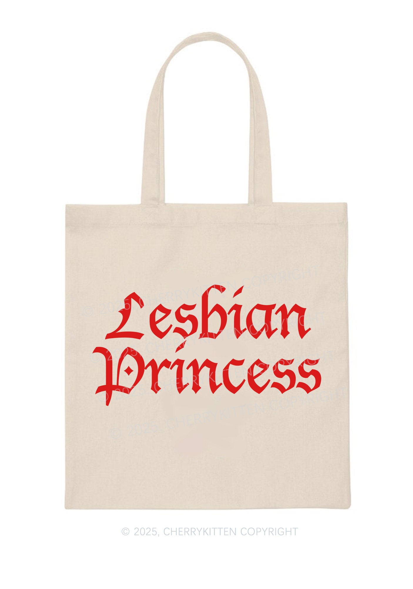 Lesbian Princess Pride Y2K Canvas Tote Bag Cherrykitten