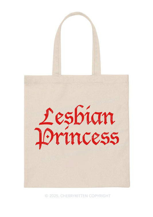 Lesbian Princess Pride Y2K Canvas Tote Bag Cherrykitten