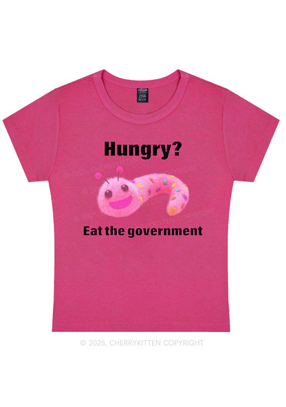 Eat The Government Y2K Baby Tee Cherrykitten