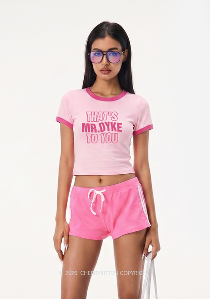 Thats Mr Dyke Pride Y2K Ringer Tee Cherrykitten