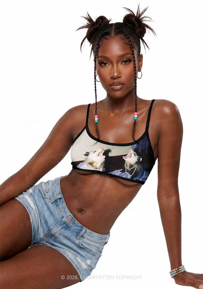 Princess Rats Y2K Print Super Crop Cami Cherrykitten