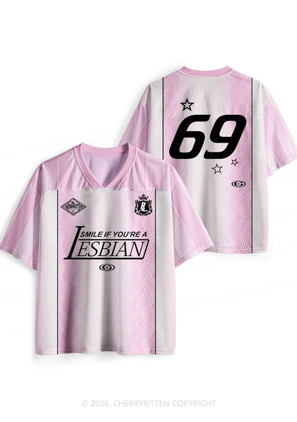 Smile If You Are Lesbian Pride Y2K Sport Jersey Shirts Cherrykitten