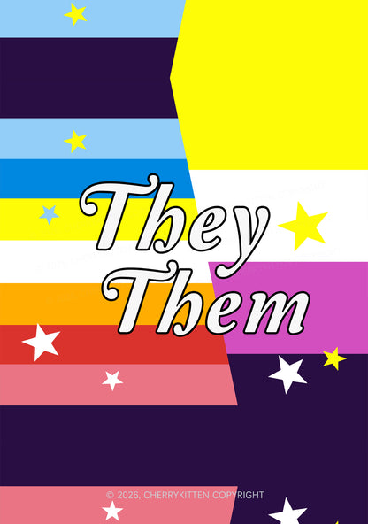 They Them Nonbinary Flag Pride 1Pc Y2K Pin Badge Cherrykitten