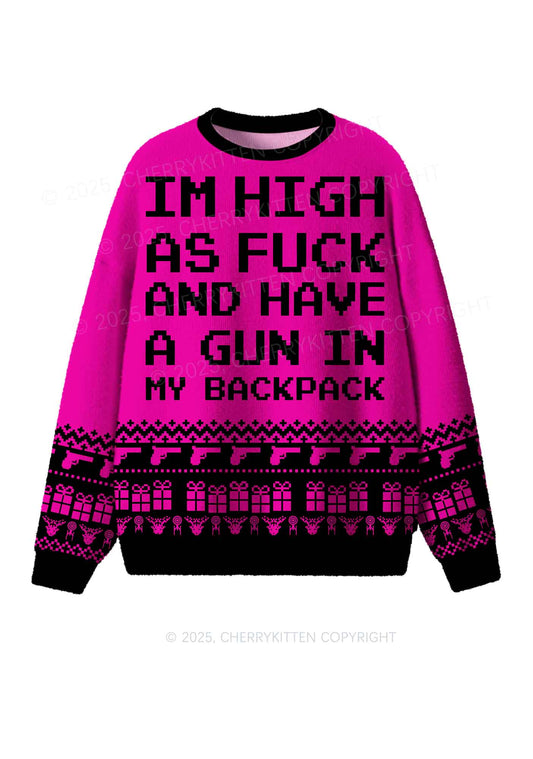 Im High Y2K Christmas Knit Sweatshirt Cherrykitten