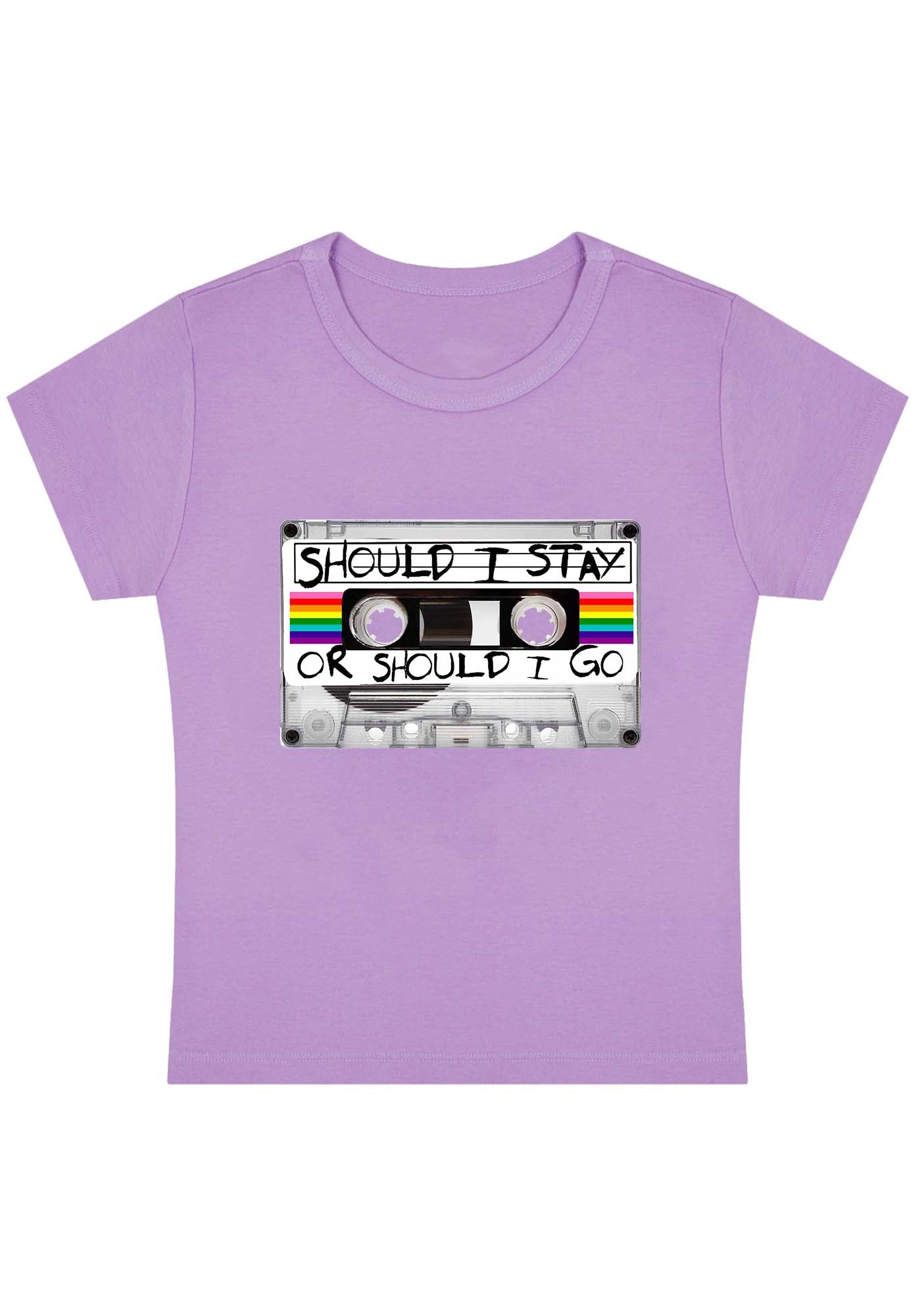Curvy Should I Stay Or Should I Go Baby Tee