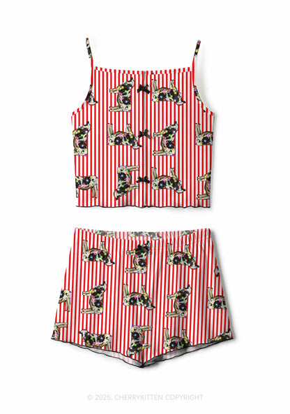 Christmas Cow Y2K Print Cami Shorts Pajama Set Cherrykitten