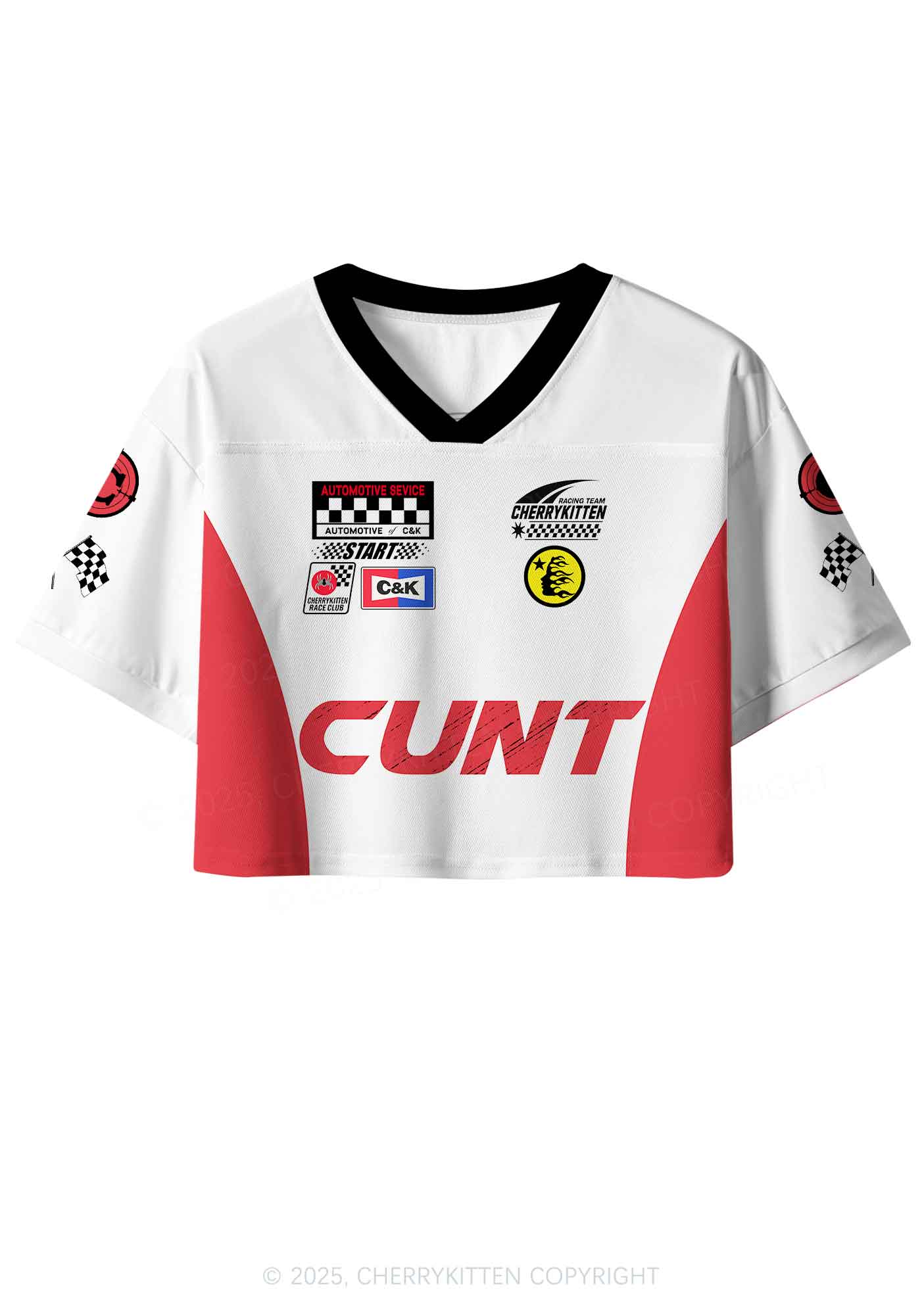 Custom Red Cxxt Y2K Crop Sport Jersey Shirts Cherrykitten
