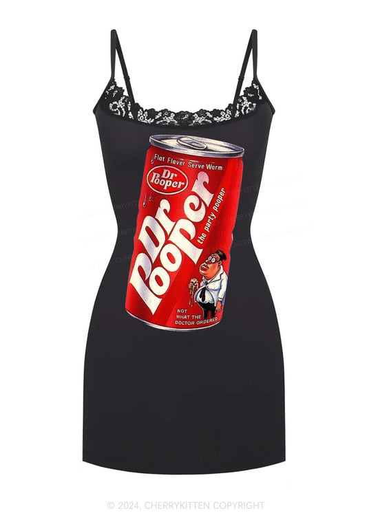 Dr Pooper Y2K Lace Slip Dress Cherrykitten