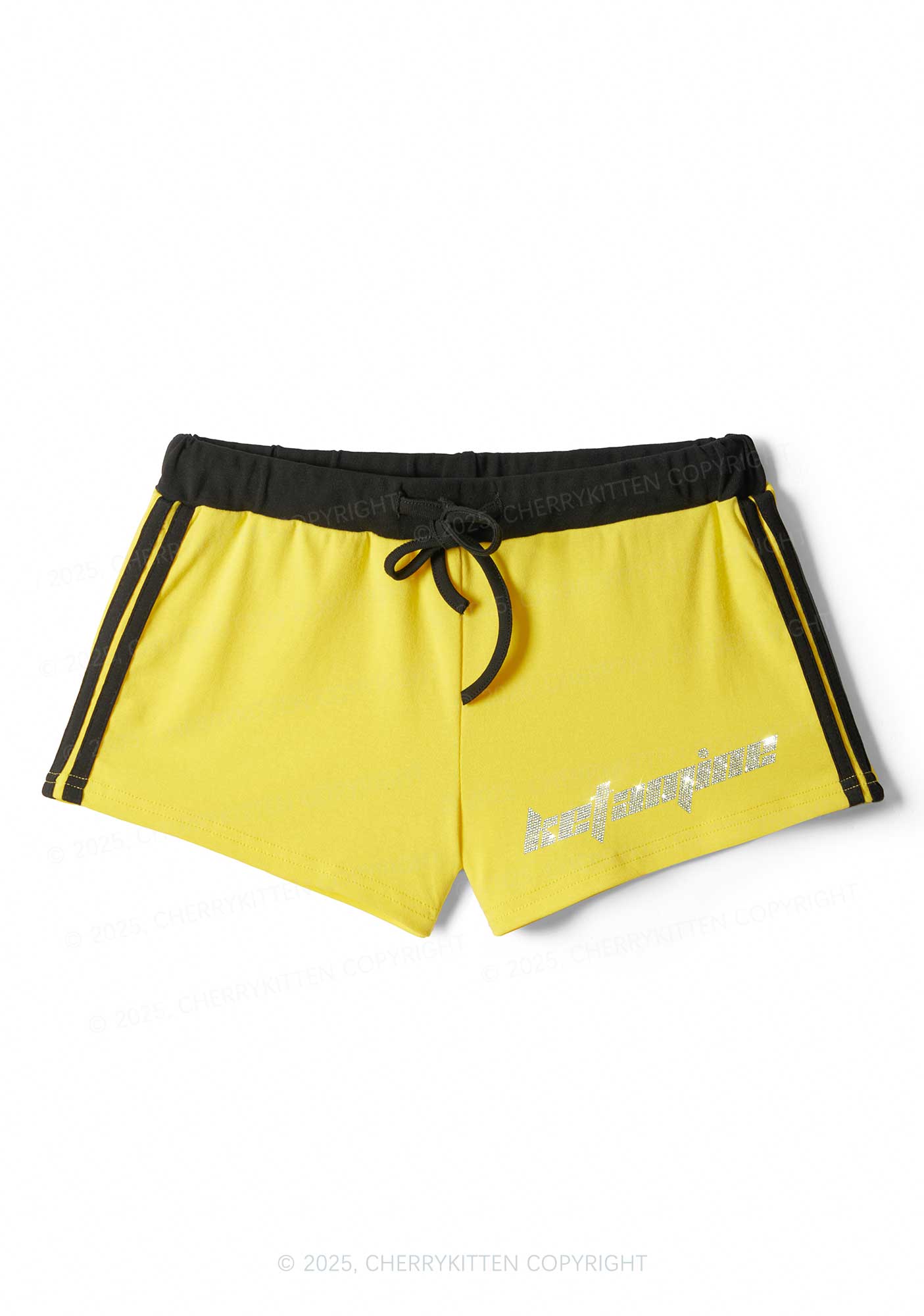 Rhinestone Mini Ketamxxe Y2K Drawstring Mini Shorts Cherrykitten