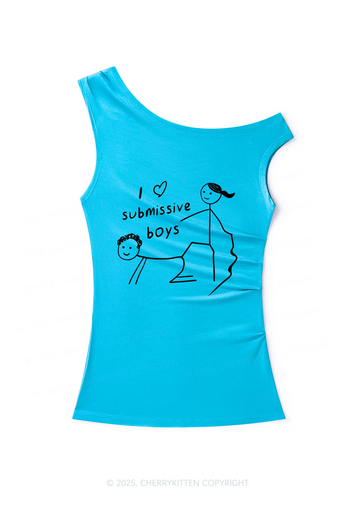I Love S Boys Y2K Off Shoulder Tank Top Cherrykitten
