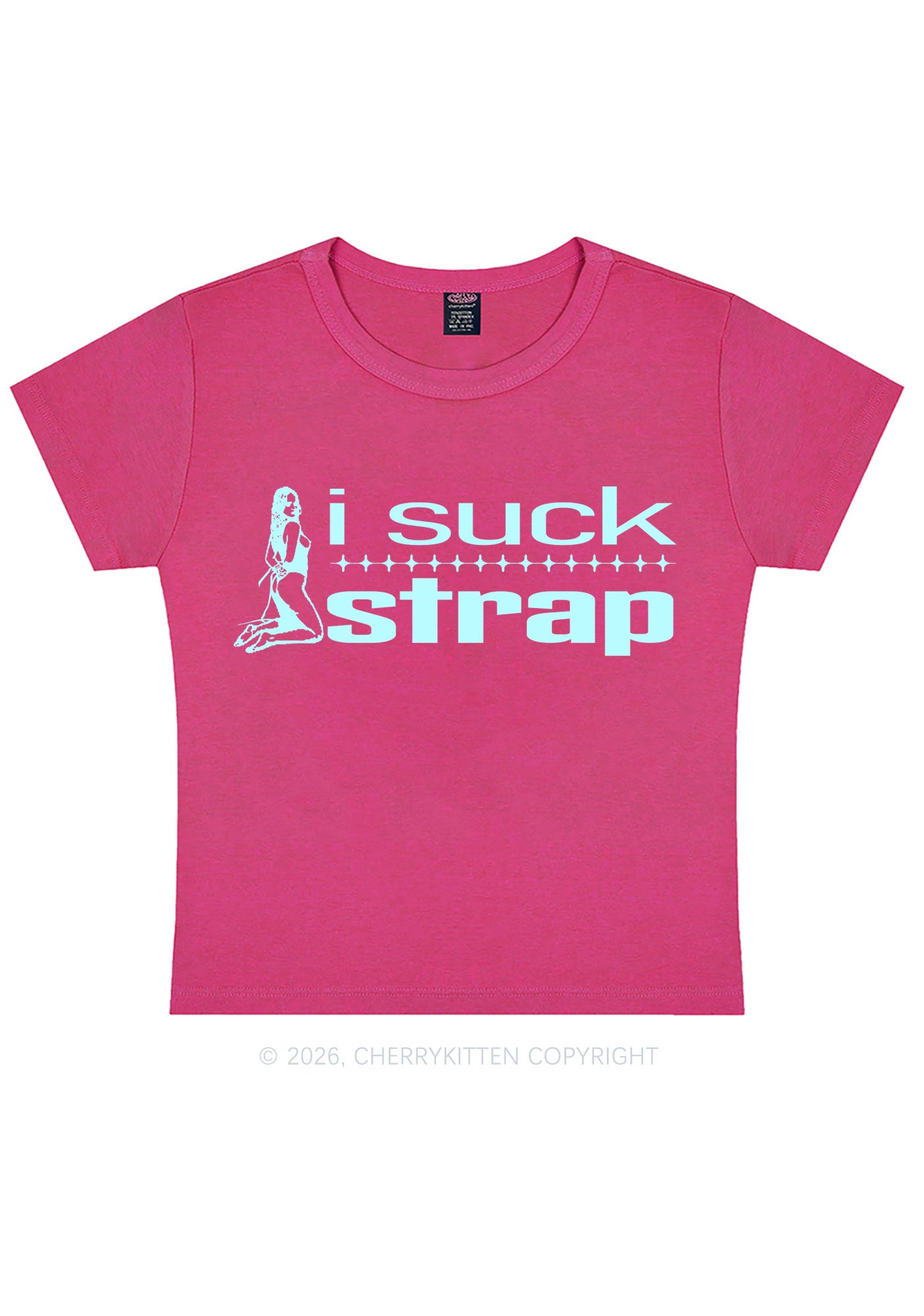 I Suck Strap Y2K Baby Tee Cherrykitten