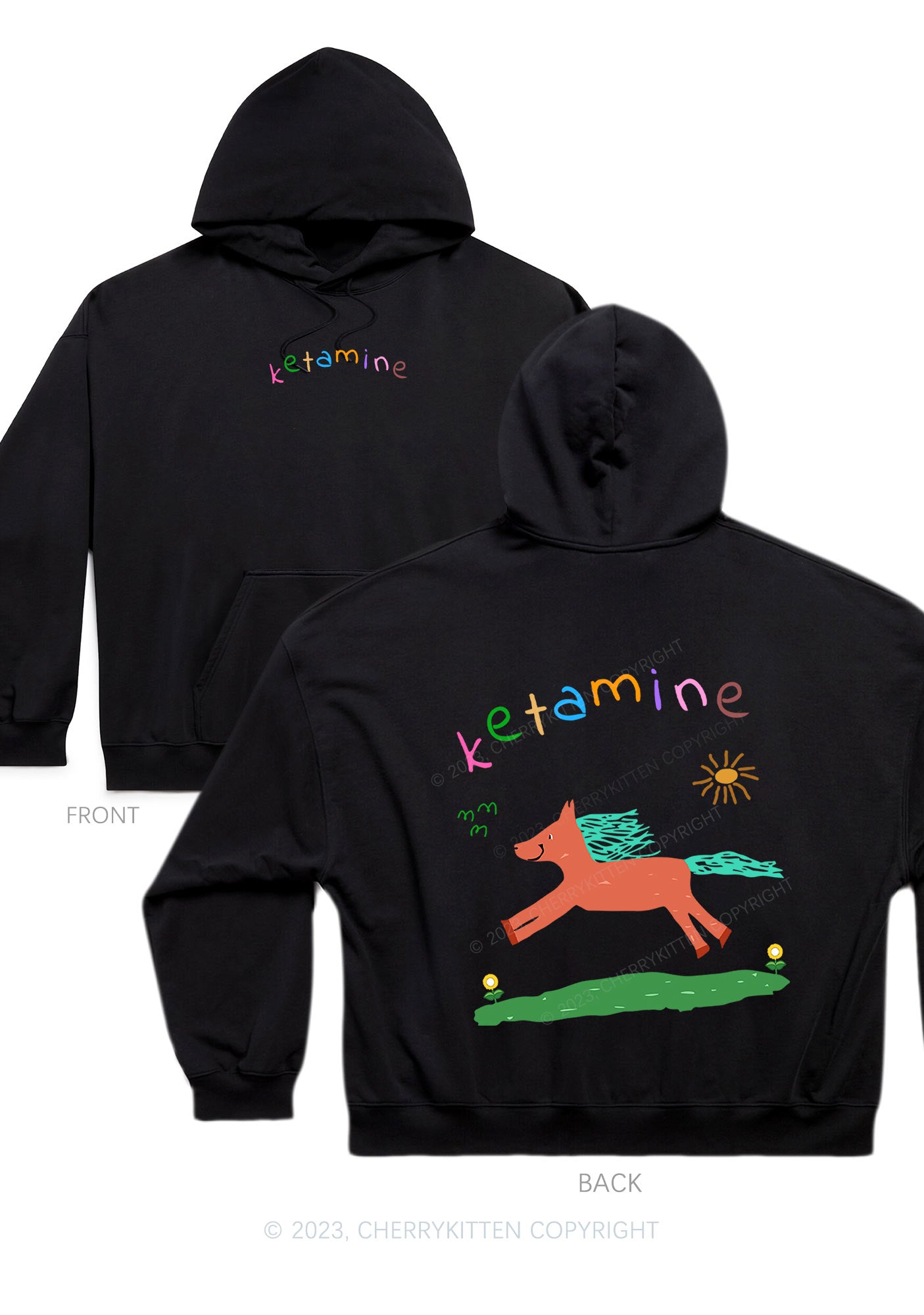 Orange Pony Y2K Hoodie Cherrykitten