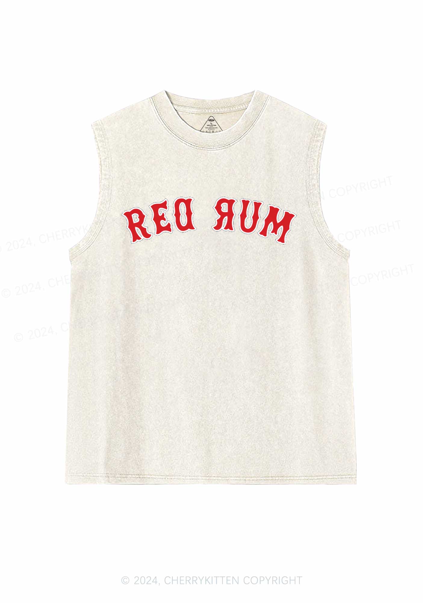 Halloween Red Rum Y2K Washed Tank Cherrykitten