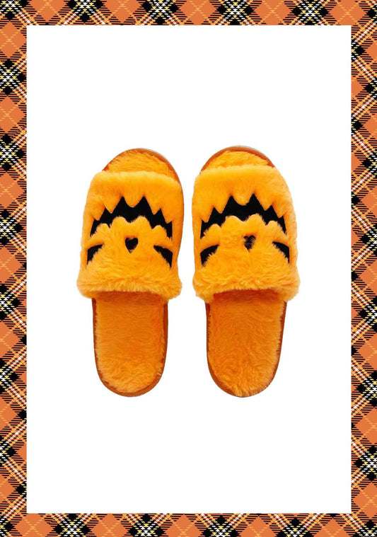 Halloween Y2K Pumpkin Plush Slippers