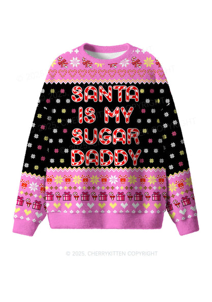 Santa My Sugar Daddy Y2K Christmas Knit Sweatshirt Cherrykitten
