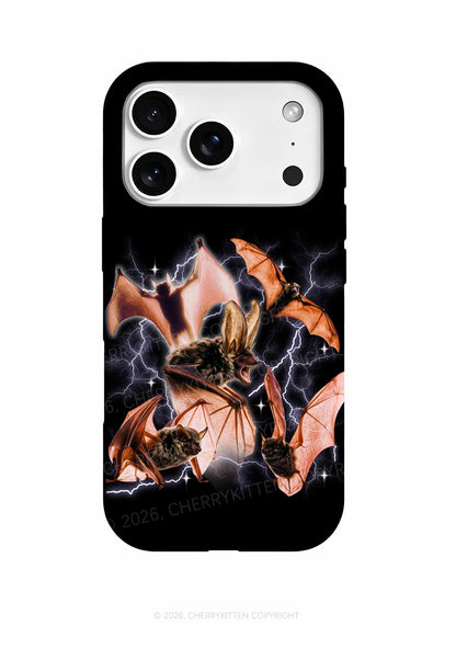 Halloween Bat In Lightning Y2K Phone Case Cherrykitten