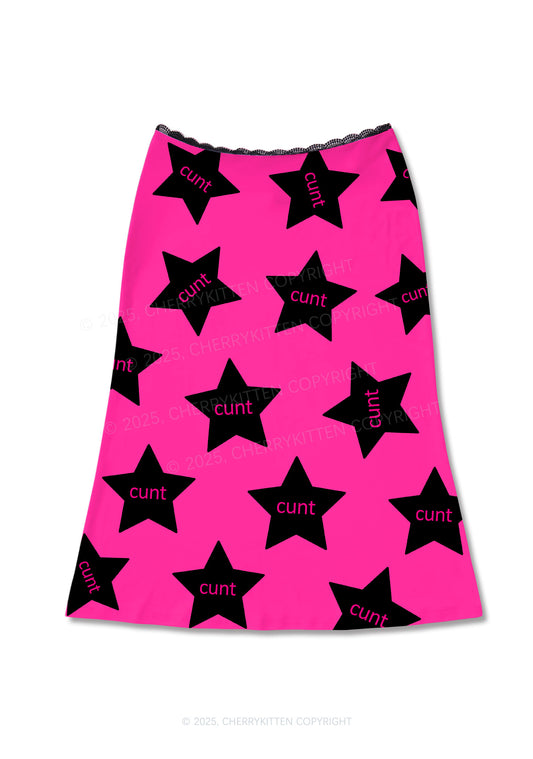 Cxxt Stars Y2K Print Midi Skirt Cherrykitten
