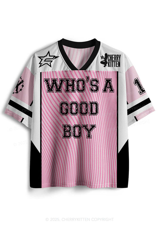 Custom Pink Whos A Good Boy Y2K Sport Jersey Shirts Cherrykitten