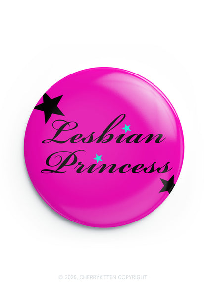 Hot Pink Lesbian Princess Pride 1Pc Y2K Pin Badge Cherrykitten