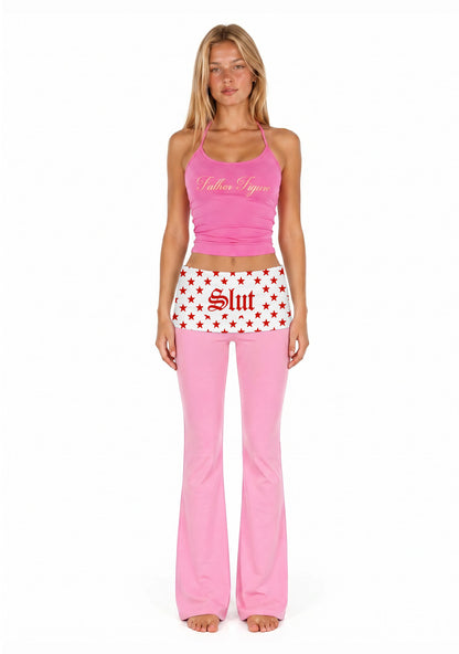 Red Slxt Star Y2K Print Foldover Waistband Cherrykitten