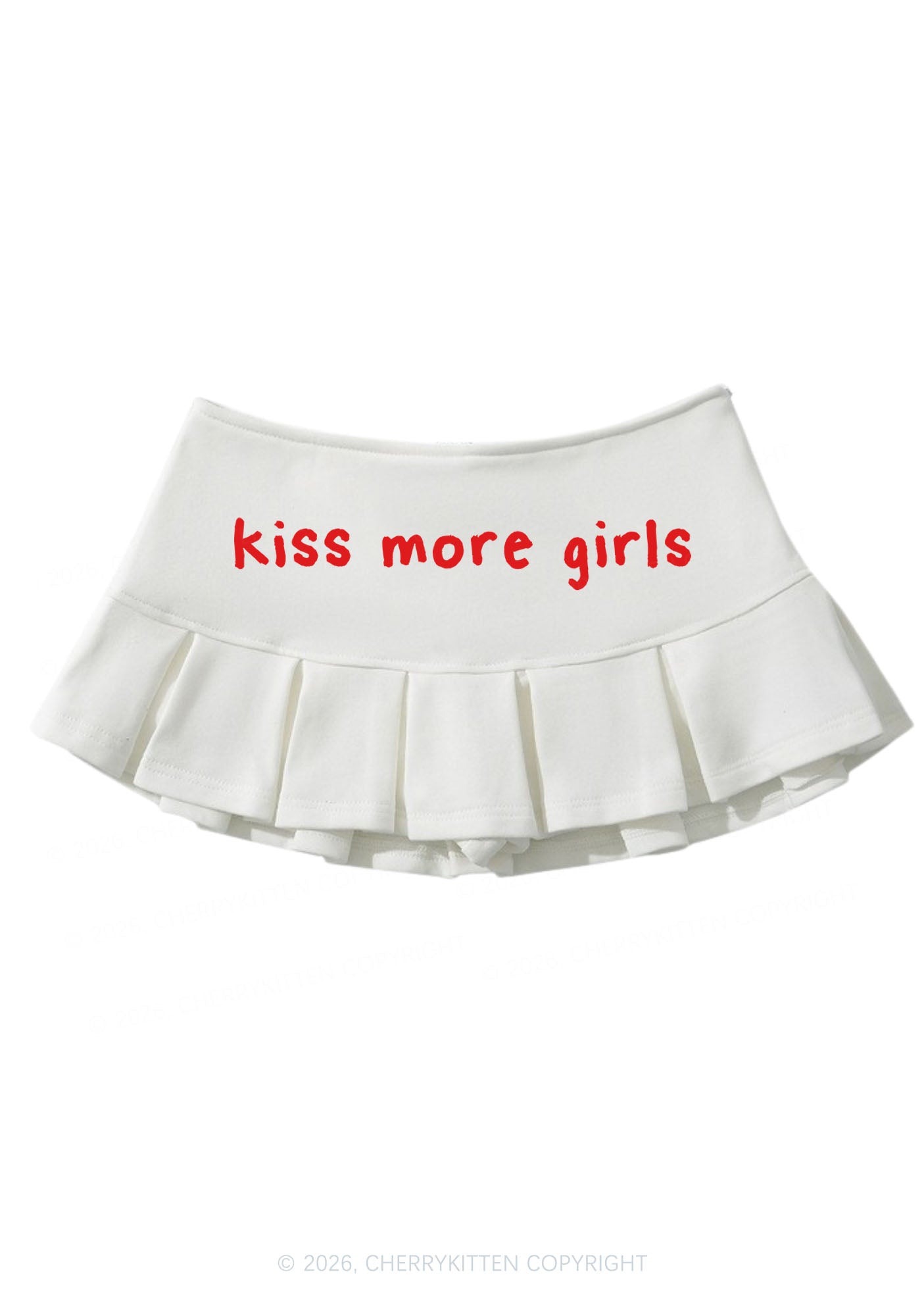 Kiss More Girls Pride Y2K Mini Pleated Skirts Cherrykitten