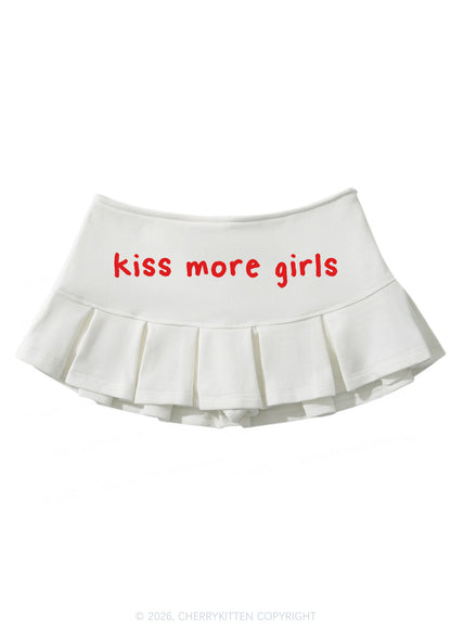 Kiss More Girls Pride Y2K Mini Pleated Skirts Cherrykitten