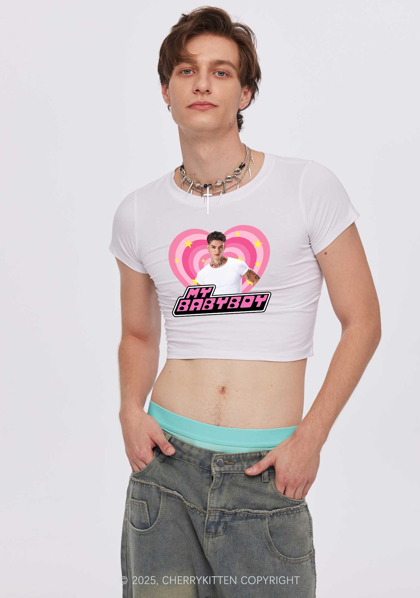 Custom Love My Babyboy Y2K Baby Tee Cherrykitten