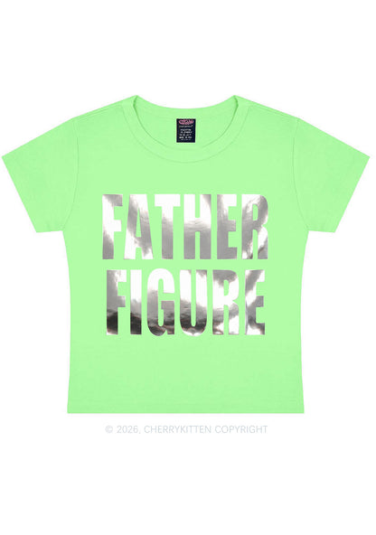 Father Figure Silver Foil Printed Y2K Baby Tee Cherrykitten