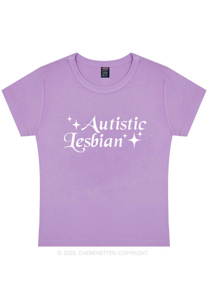Autistic Lesbian Y2K Baby Tee Cherrykitten