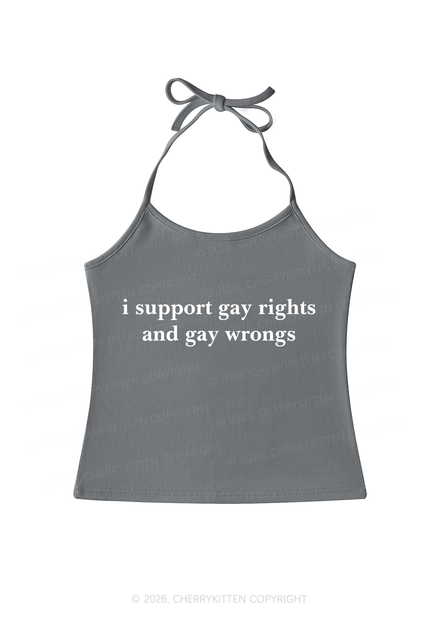 Support Gay Rights Pride Y2K Halter Neck Cami Cherrykitten