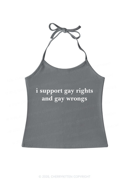 Support Gay Rights Pride Y2K Halter Neck Cami Cherrykitten