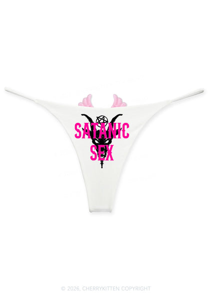 Halloween Satanic Sx Y2K Goth Angel Wings Bikini String Thong Cherrykitten