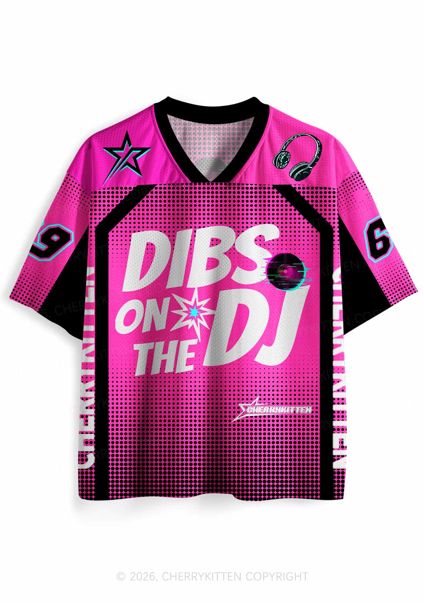 Hot Pink Dibs On The DJ Y2K Sport Jersey Shirts Cherrykitten