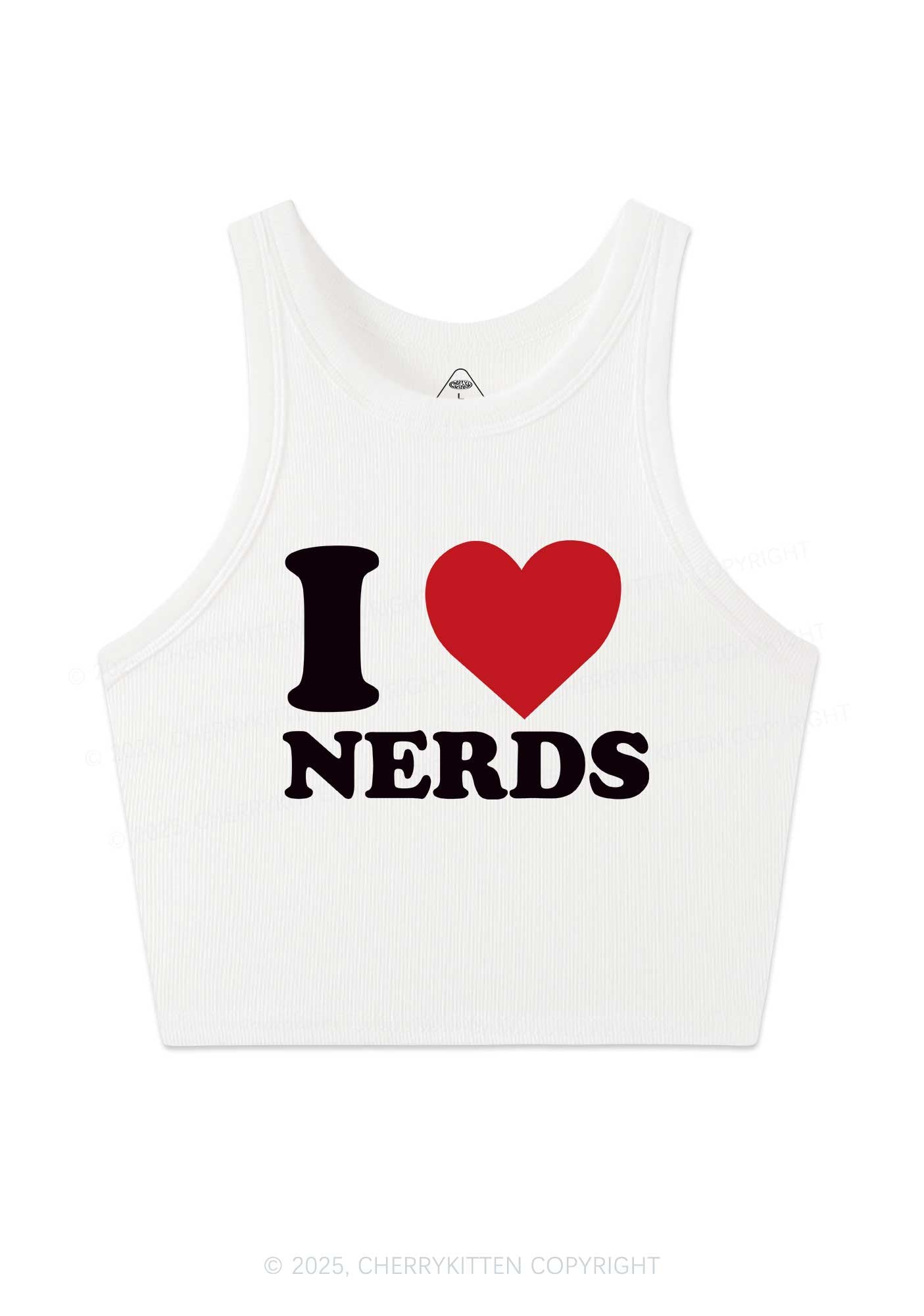 I Love Nerds Y2K Crop Tank Top Cherrykitten