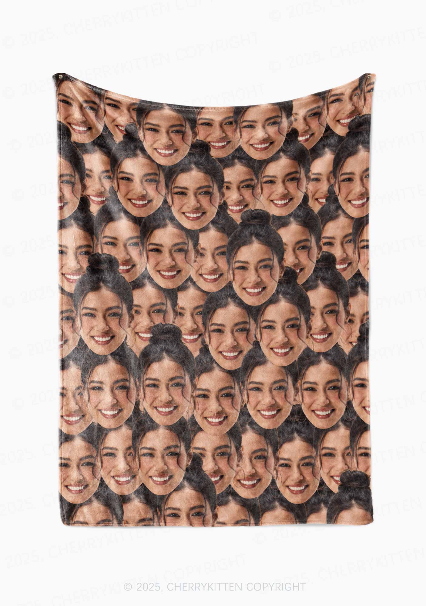 Custom Portrait Valentine's Day Y2K Plush Blanket Cherrykitten