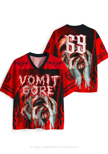Halloween Vomit Gore Y2K Sport Jersey Shirts Cherrykitten