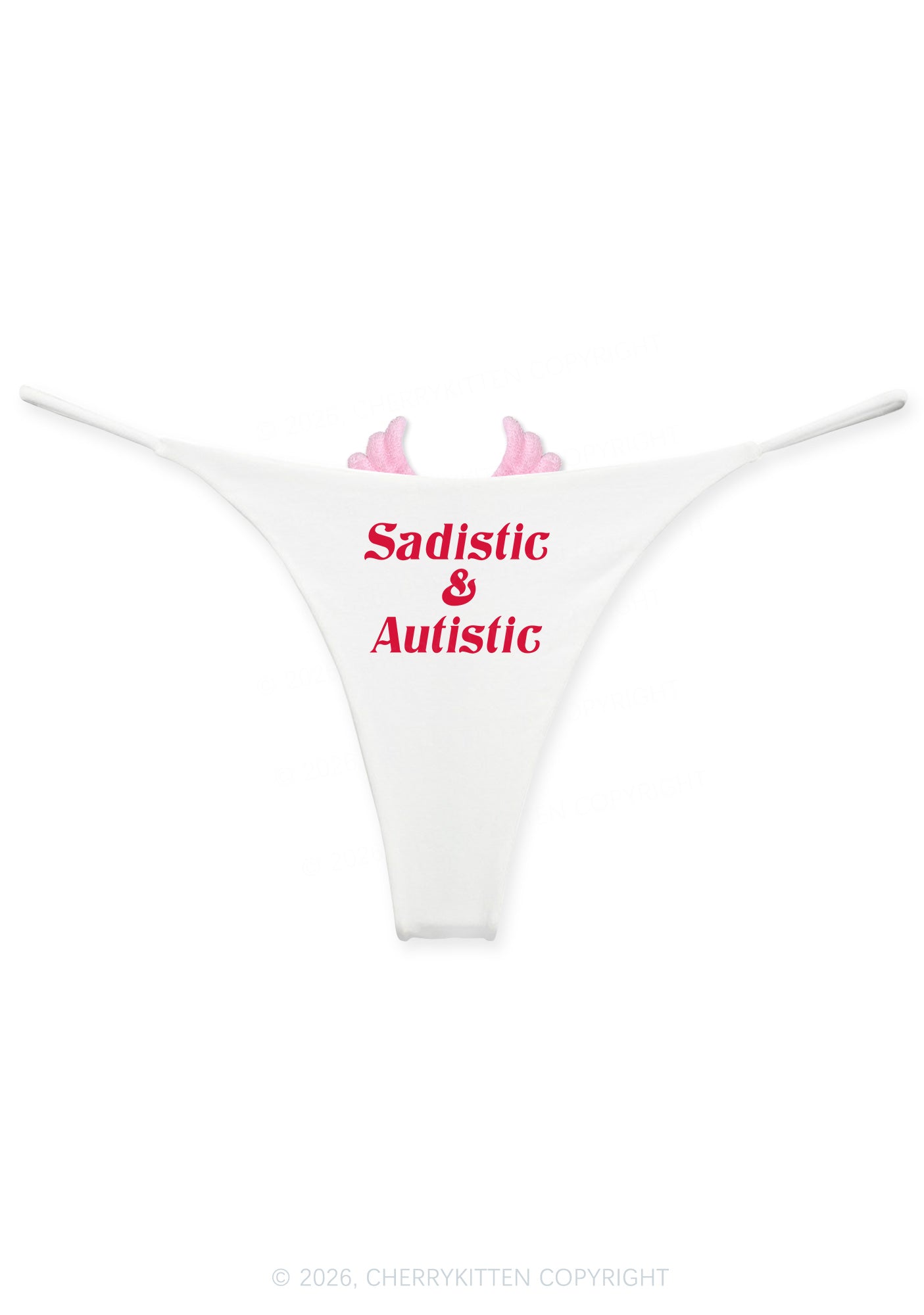 Sadistic Autistic Y2K Goth Angel Wings Bikini String Thong Cherrykitten