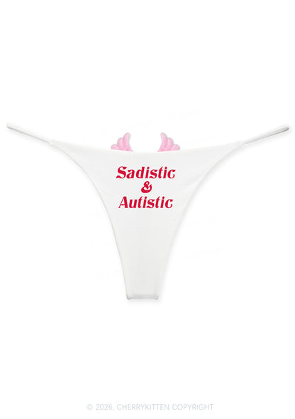 Sadistic Autistic Y2K Goth Angel Wings Bikini String Thong Cherrykitten