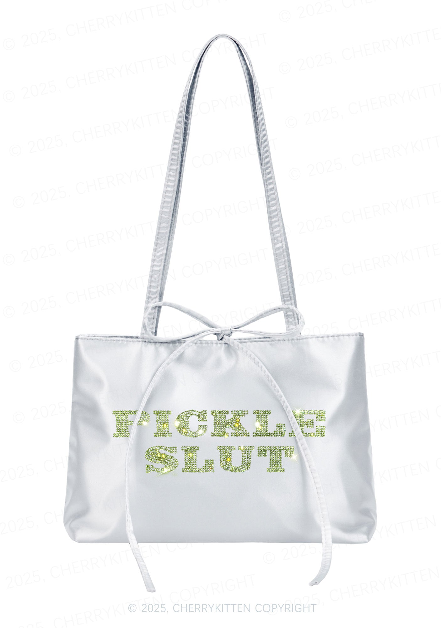 Rhinestone Pickle Slxt Y2K Satin Bags Cherrykitten