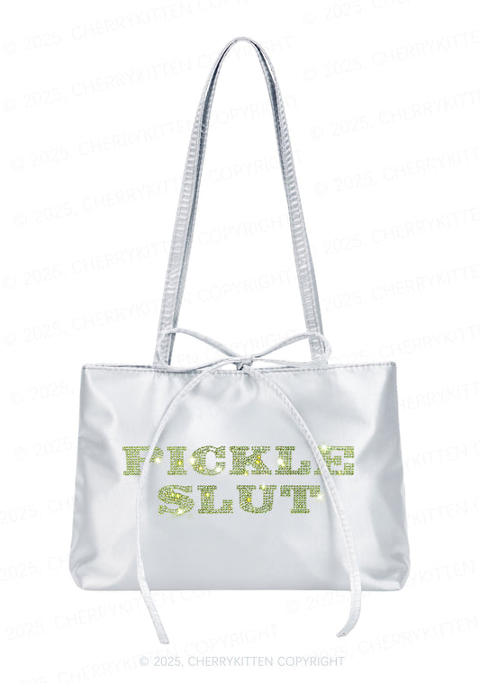 Rhinestone Pickle Slxt Y2K Satin Bags Cherrykitten