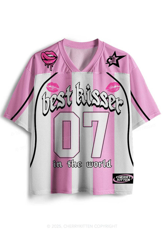 Custom Best Kisser In The World Y2K Mesh Jersey Shirts Cherrykitten