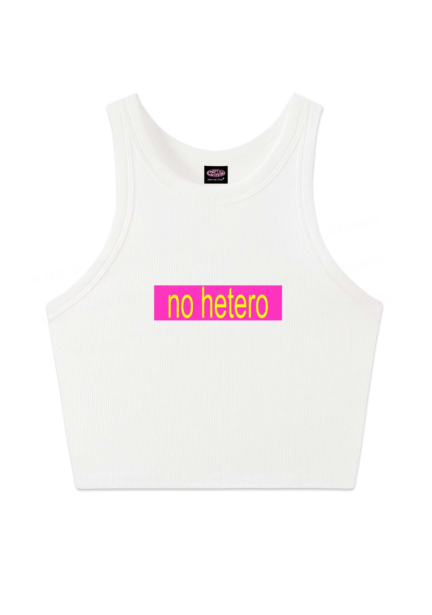 No Hetero Pride Y2K Crop Tank Top Cherrykitten