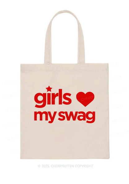 Girls Love My Swag Pride Y2K Canvas Tote Bag Cherrykitten