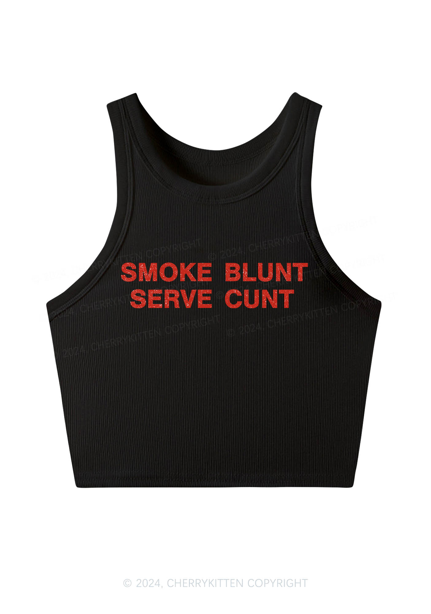 Smoke Blunt Y2K Crop Tank Top Cherrykitten