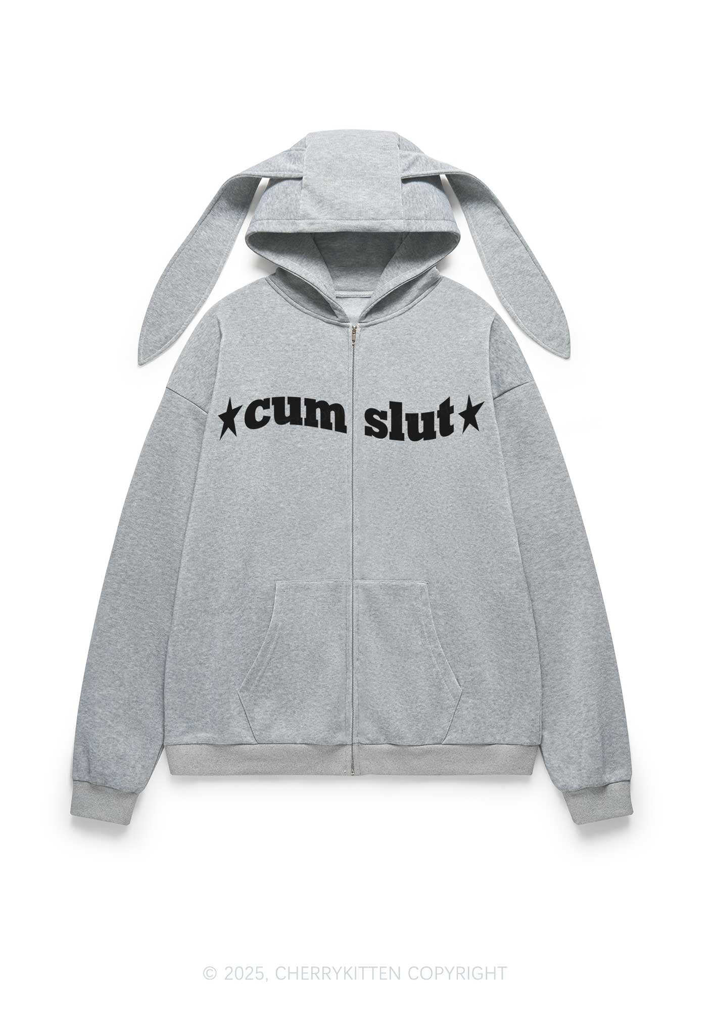 Cxmslxt Y2K Bunny Ear Zip Hoodie Cherrykitten