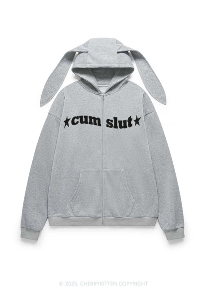 Cxmslxt Y2K Bunny Ear Zip Hoodie Cherrykitten